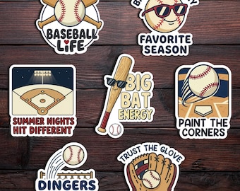 Funny Baseball Stickers – Waterproof Matte Laminated Vinyl Sticker - Waterbottle & Laptop Decal