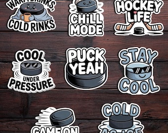 Hockey Stickers – Vinyl Decals for Laptops, Water Bottles, Waterproof Matte Laminated