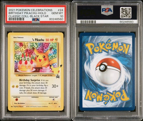 2021 Pokemon Celebrations Birthday Pikachu-holo Classic Coll-black