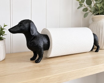 Wiener Dog Paper Towel Holder – Funny Dachshund Kitchen Decor