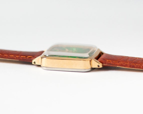 Green Women's watch unused Dawn vintage, square w… - image 7
