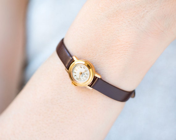 Reloj dorado para mujer Slava, reloj pequeño, Y2K, reloj dorado para mujer,  reloj vintage para mujer, reloj clásico para mujer