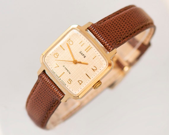 Unused women's watch square minimalist Dawn, gold… - image 2