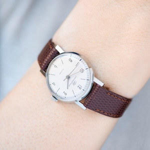 New old stock women watch Dawn\Youth vintage, minimalist lady watch, simple woman wristwatch silver shade gift, premium leather strap new