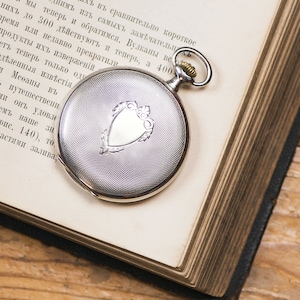 Antique Russian pocket watch Ф Винтер pure silver 0.875, Arabic numerals pocket watch 84 zolotnik Russian silver, Unique gift collectable  