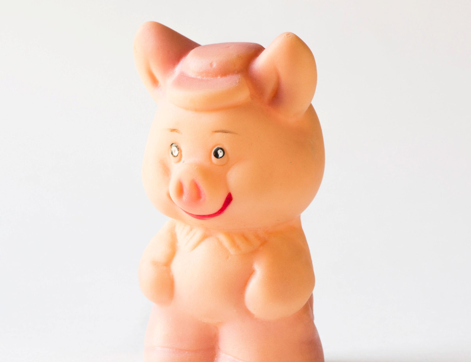 Happy Piggy Toy Soviet Piglet Rubber Toy Vintage Piggy Etsy