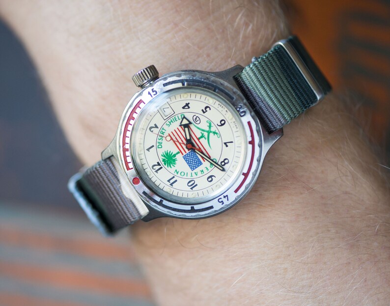 Amphibian watch Vostok Desert Shield unisex waterproof watch Etsy