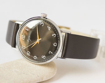 Reloj de pulsera delgado para hombre negro, reloj minimalista unisex Ray, reloj de marca de calidad, reloj clásico de regalo, accesorio marimacho, nueva correa de cuero premium