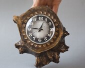 Wall clock Majak Lighthouse, wooden clock folk, table clock mechanical, rare design hanging clock stump, wall decor clock hipster gift