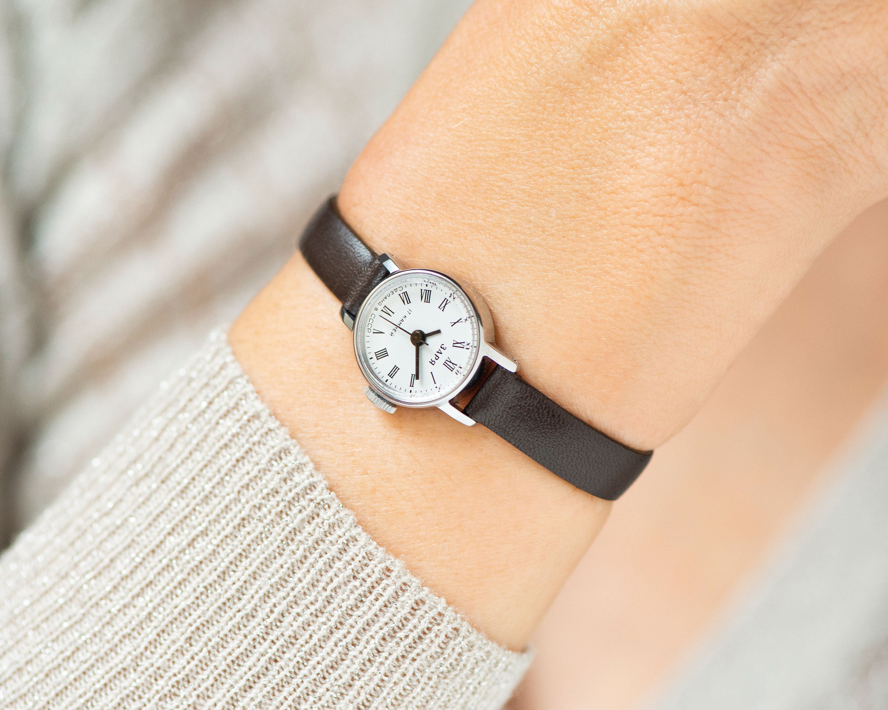 delicate silver watch