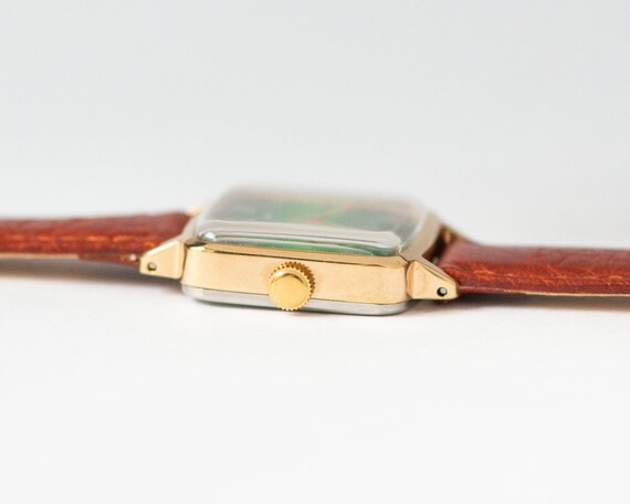 Green Women's watch unused Dawn vintage, square w… - image 6