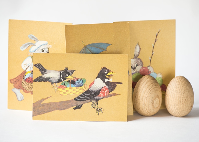 Easter Postcards Set 4 Blank Easter Postcards Vintage Made by Etsy