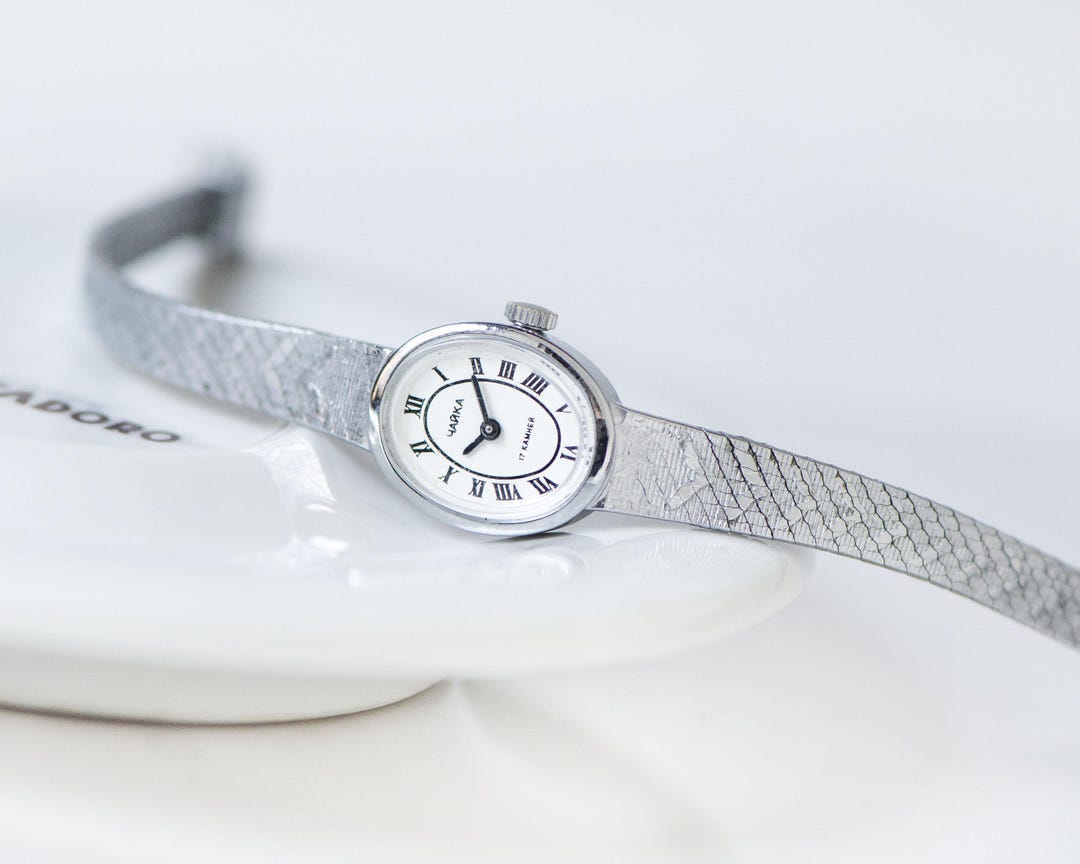 Chick Women's Wristwatch Silver Shade Seagull Vintage, Oval Dial
