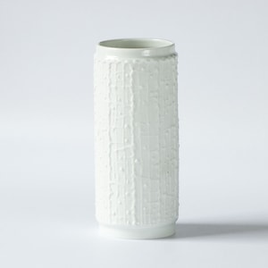 Vintage White Bisquit Vase Royal Porzellan Bavaria KPM, porcelain vase 668/1 Op Art vase Germany ceramic 60s modern minimalist decor gift
