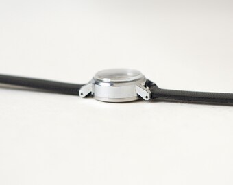 Black Micro Watch for Women Vintage Unused Dawn, Small Lady
