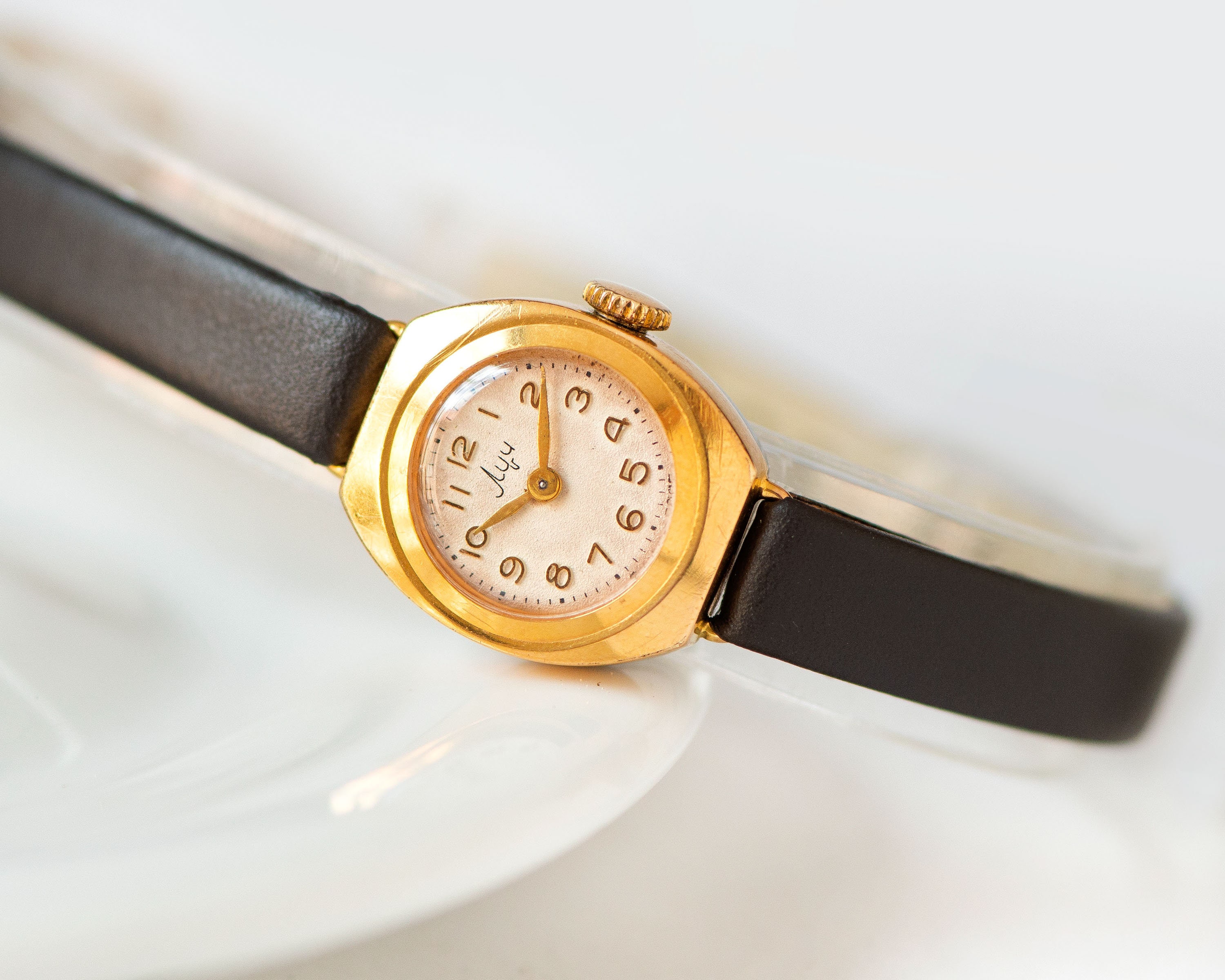 Women\'s Gold Adjustable Strap Stainless Steel Arabic Numerals Luxury Wrist Watch Small Gold Plated Watch for Women Ray, Vintage Lady Watch  main image 2