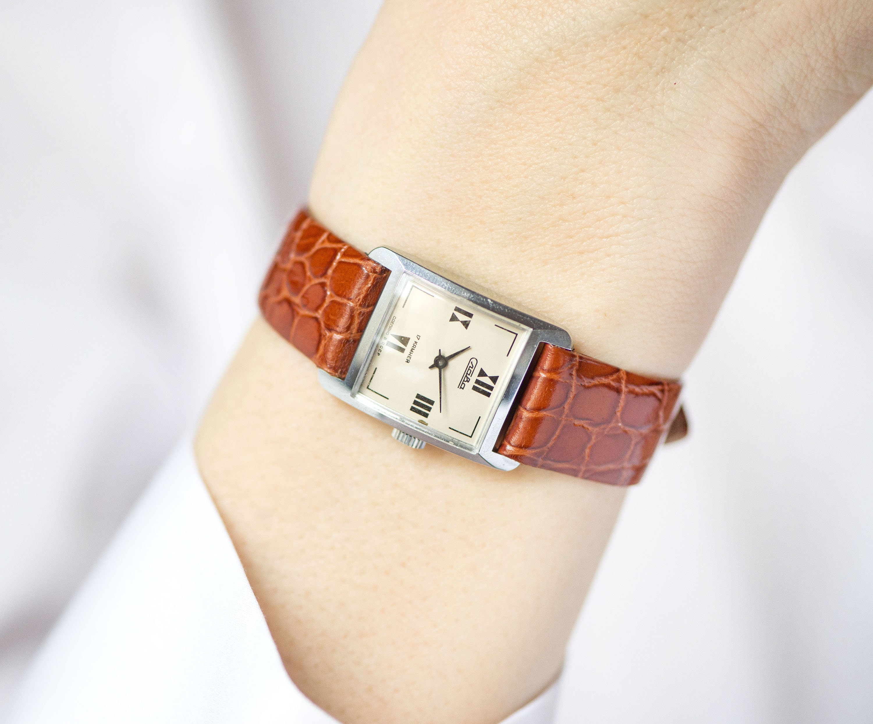 Vintage Lady's Watch Square Roman Numerals New Old Stock - Etsy