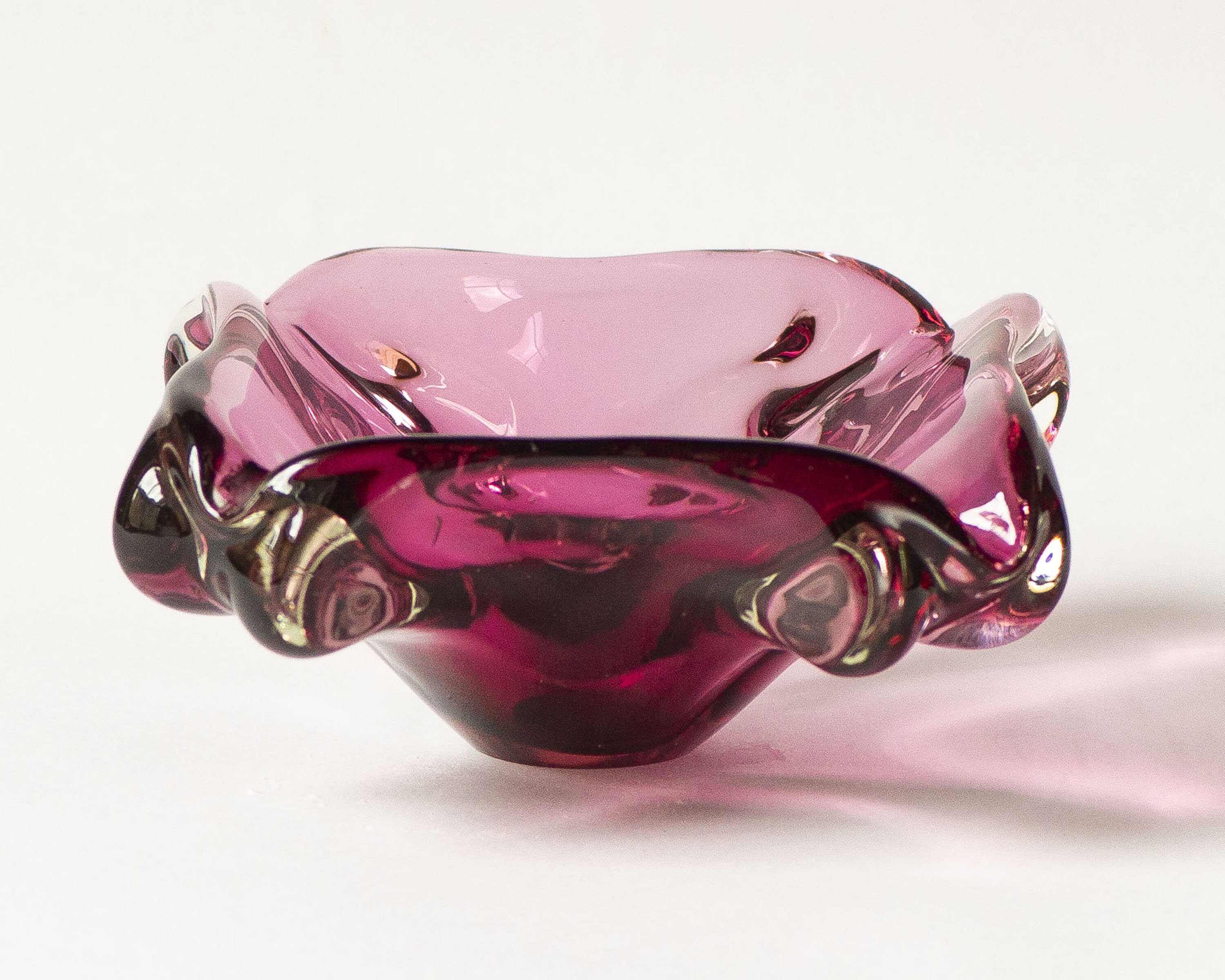 Collectible Ashtray Gift Idea Czechoslovakia Glass Ashtray Vintage Glass Ashtray Unused Thick Glass ashtray Vintage art Ashtray
