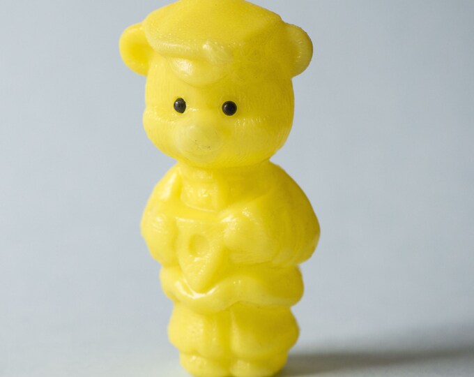 Vintage Bear Yellow Bear Toy Plastic Bear With Balalaika Etsy