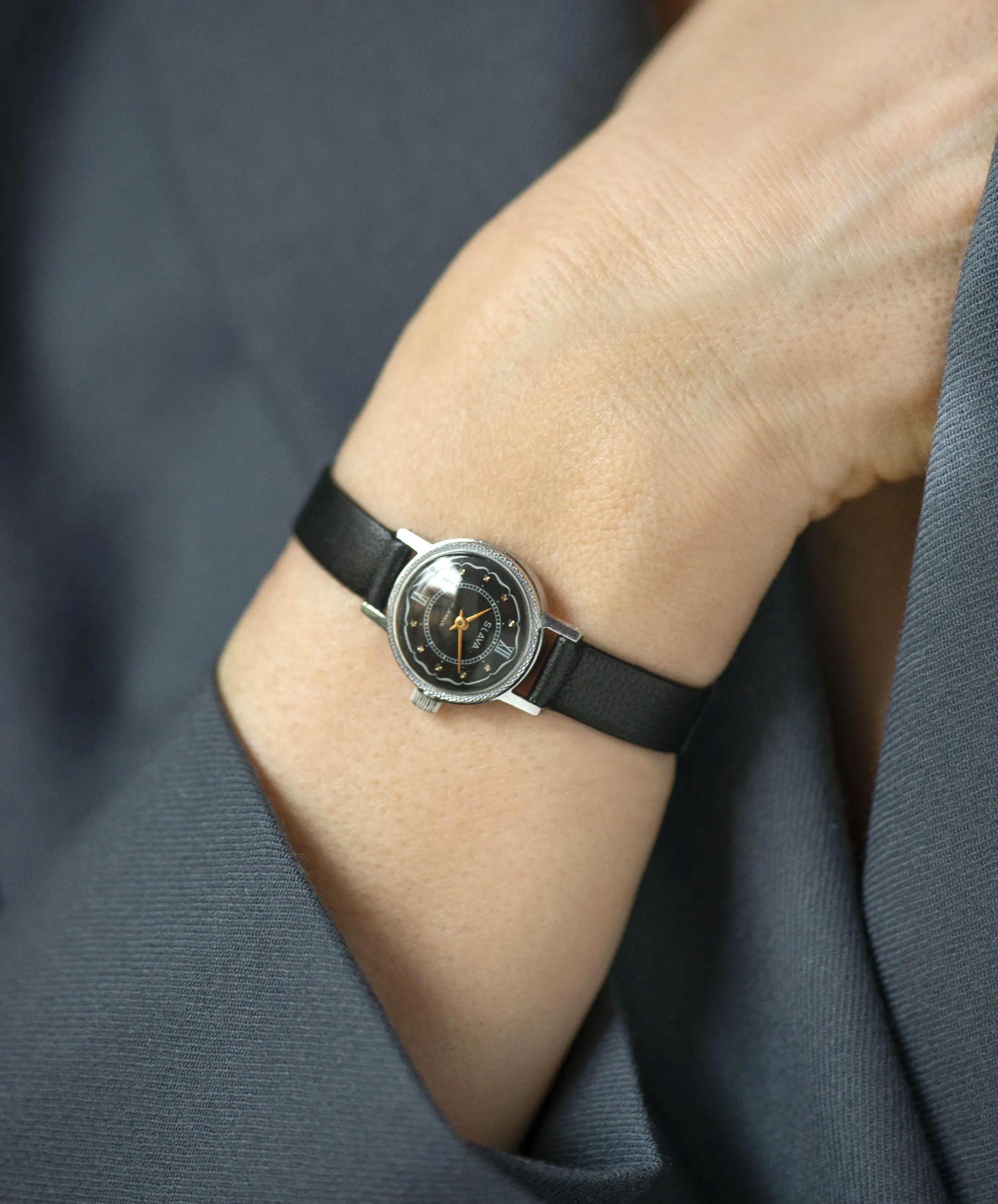 Orologio Da Donna OIDEA Vintage Con Quadrante Grande, Digitale Analogico Al Quarzo, Bracciale In Acciaio Inox E Cinturino Elastico Nero - 4