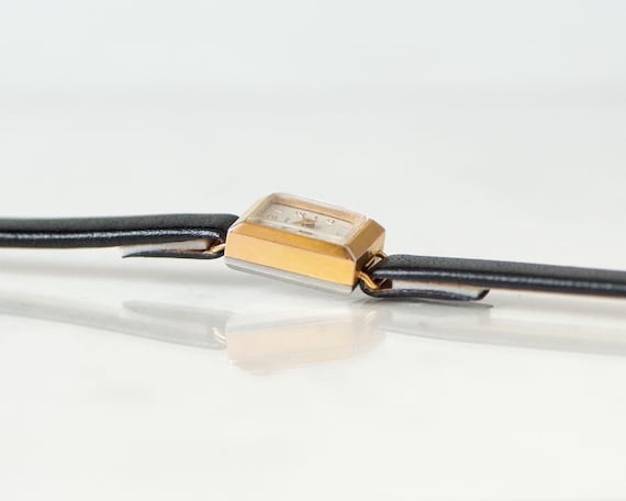 Smallest women's watch rectangular Chaika gold pl… - image 10