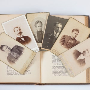 Juego de 6 tarjetas de gabinete antiguas con fotos de recuerdos de hombres y mujeres, tarjetas fotográficas originales auténticas de Letonia, Lituania, proyecto de arte de decoración del hogar.