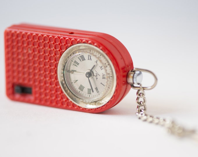 Vintage Alarm Clock Keychain Mechanical Clock Ray Red Clock Etsy