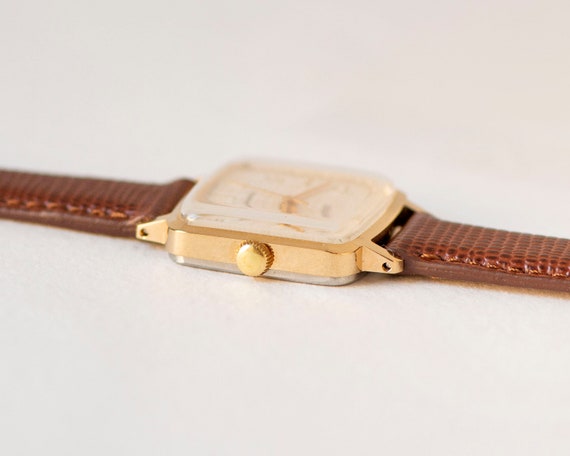 Unused women's watch square minimalist Dawn, gold… - image 6