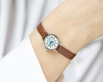Orologio Donna Vintage Al Quarzo – Quadrante 29 Mm, Numeri Arabi, Cinturino In Pelle PU Regolabile, Oro Rosa