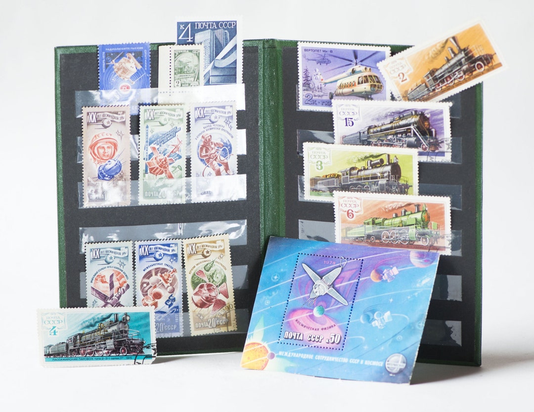 Vintage Postage Stamp Cover With 16 Stamps Green Stamp Etsy