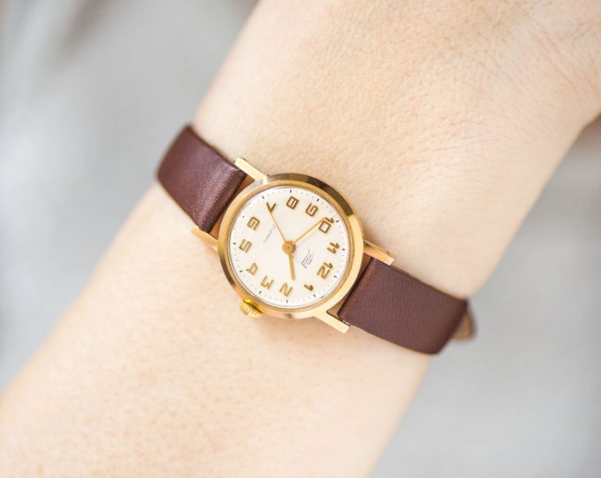 Simple Women's Watch Gold Plated Dawn Vintage, Classic Girl's ...