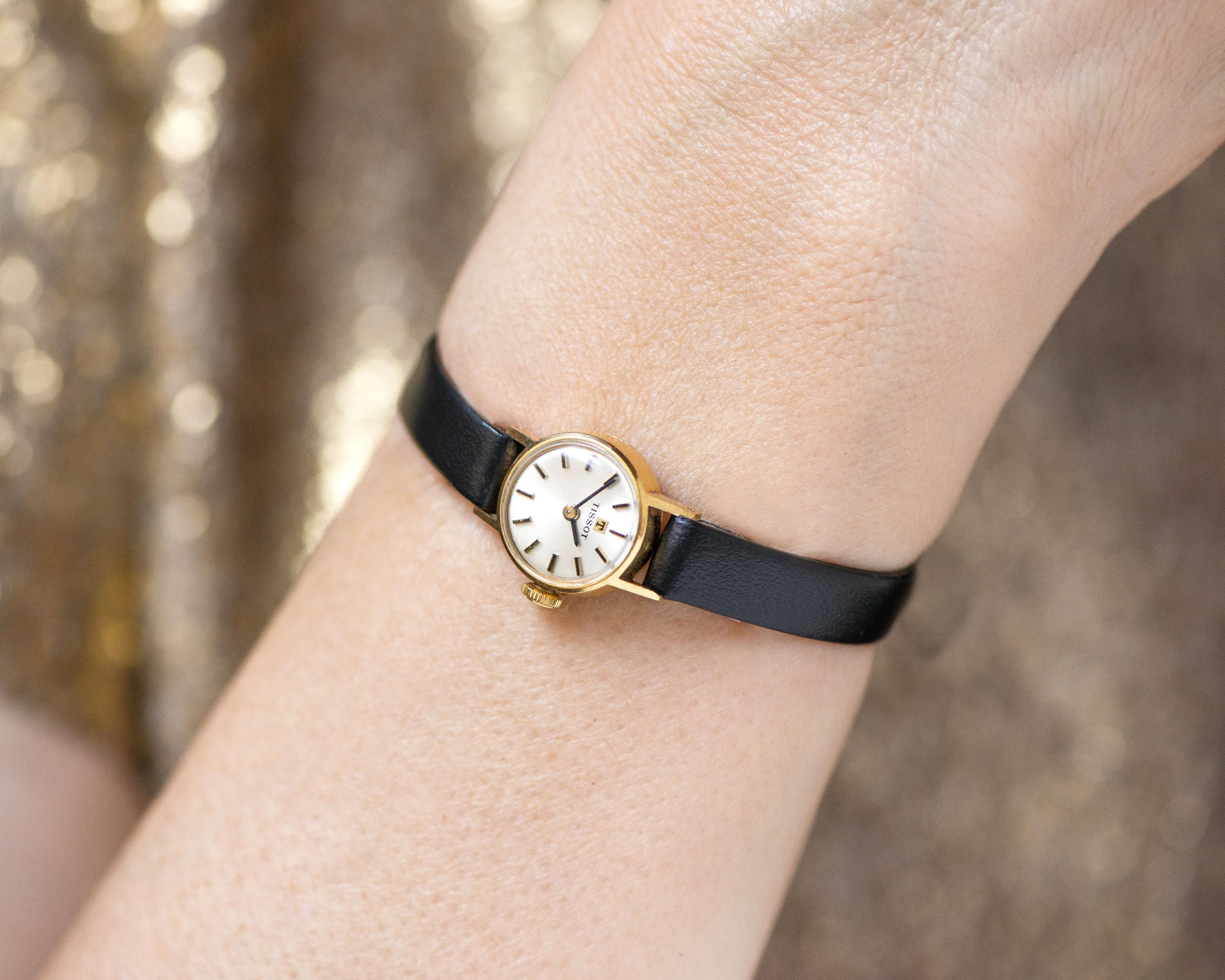 Women's Watch Tissot Solid Gold 18K, Super Small Lady Vintage
