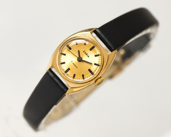 Vintage women watch Dawn, gold plated modern wris… - image 2