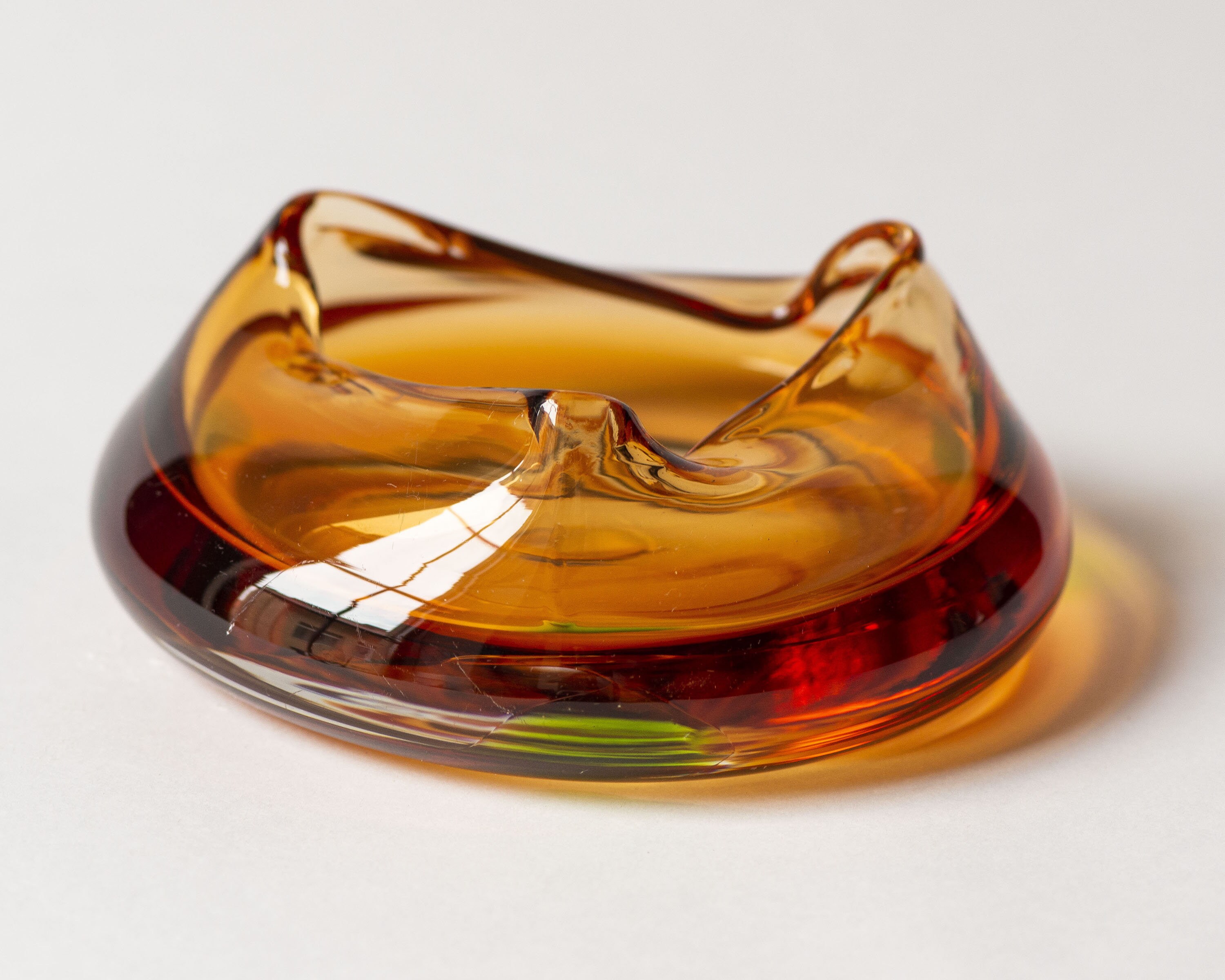 Collectible Ashtray Gift Idea Czechoslovakia Glass Ashtray Vintage Glass Ashtray Unused Thick Glass ashtray Vintage art Ashtray