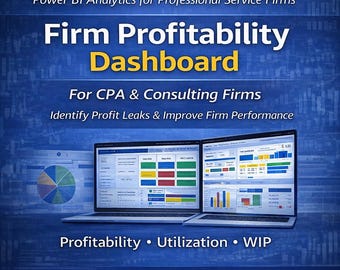 Power BI Firm Profitability Dashboard for CPA & Consulting Firms - Financial Analytics Template.