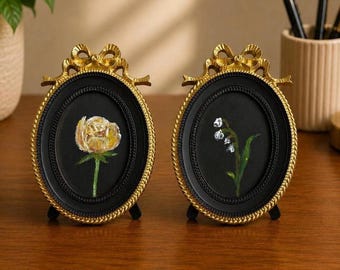 Original Set of 2 Floral Oil Paintings, Framed