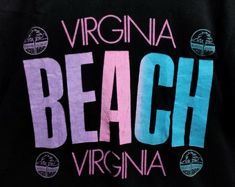 Vintage 90's VIRGINIA BEACH Black T-shirt