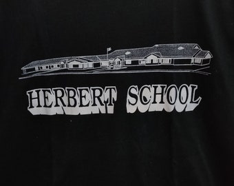 80s Vintage Herbert School Canada T-Shirt Black