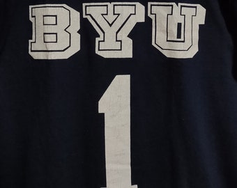 80's Vintage Brigham Young University BYU Ladies Jersey Dress Champion Tag  Shirt