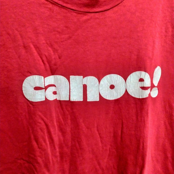Real Vintage 80s Canoe Red T-Shirt, Canoe Shirt, … - image 1