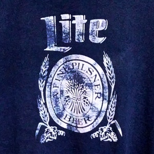 本物のヴィンテージ 80 年代 ミラー ライト 上質なピルスナービール 第 8 回 Run For Life Numerica レーシング シリーズ 長袖 ネイビー ブルー T シャツ