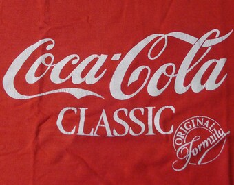 80's Vintage Coca Cola Classic Original Formula Coke T-Shirt Red