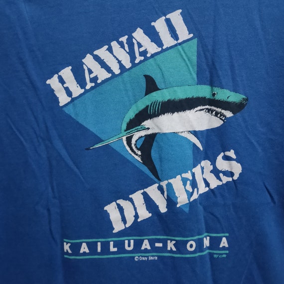 Vintage 80's HAWAII DIVERS Kailua-Kona Blue T-shi… - image 1