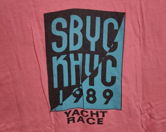 Vintage 89 SBYC KHYC Yacht Race T-Shirt, Santa Barbara Yacht Club Shirt, King Harbor Yacht Club Shirt