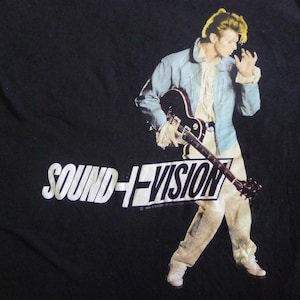 Vintage 1990 David Bowie Sound + T-shirt de concert Vision World Tour Brockum XL mais taille plus petit