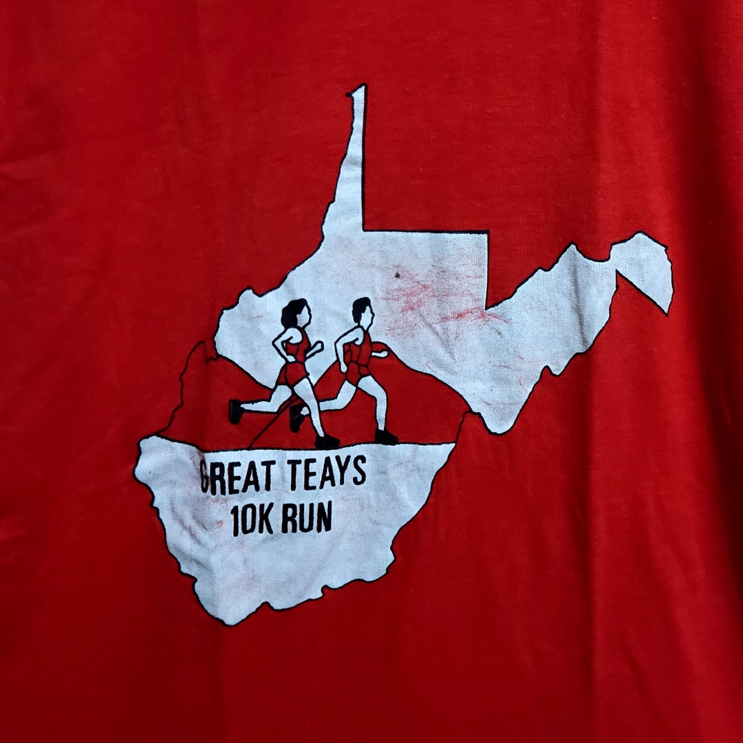 80s Vintage Great Teays 10k Run Marathon Tshirt, Teays Valley West