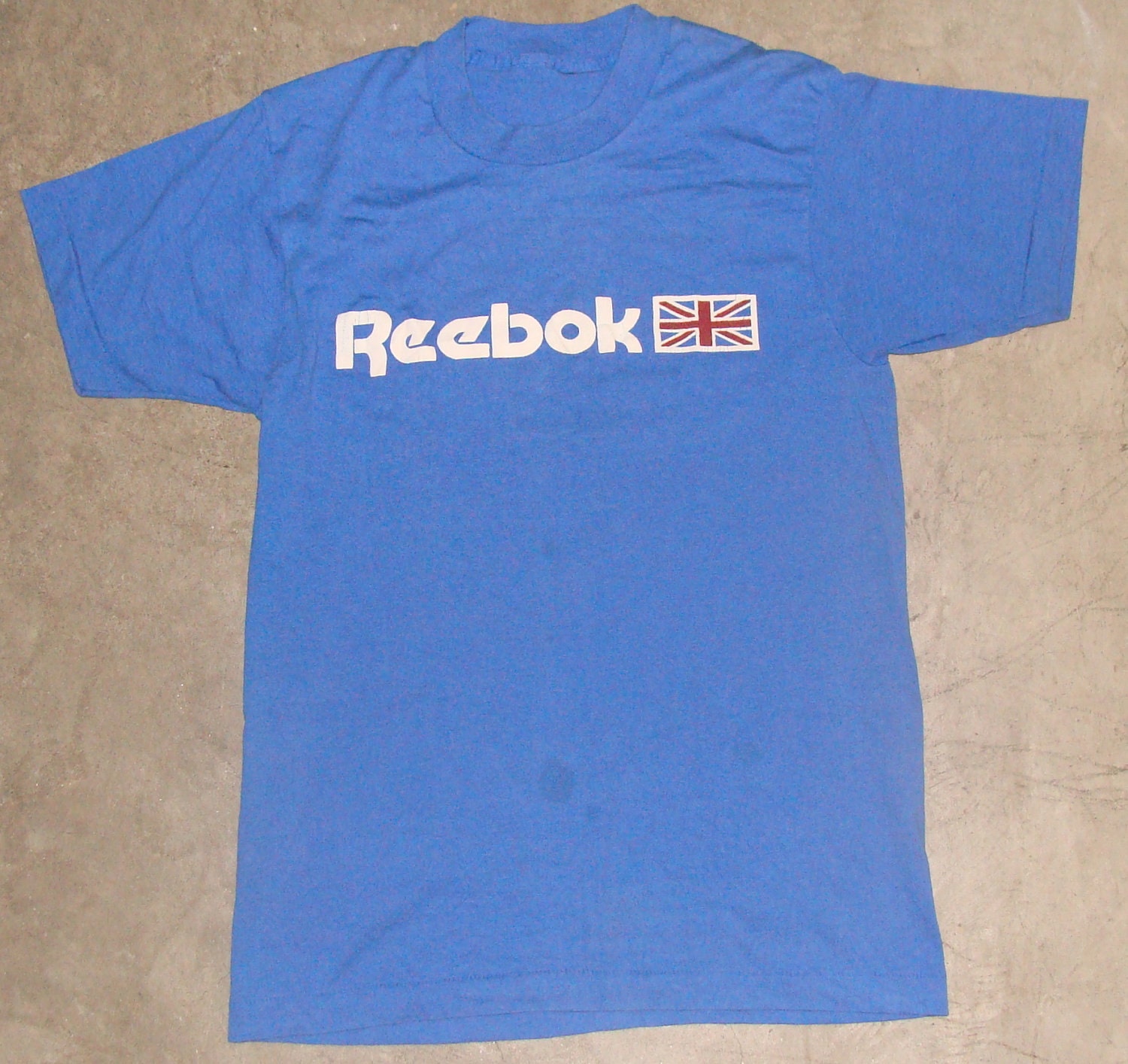 Vintage 80s Reebok Union Jack Blue T-shirt Etsy