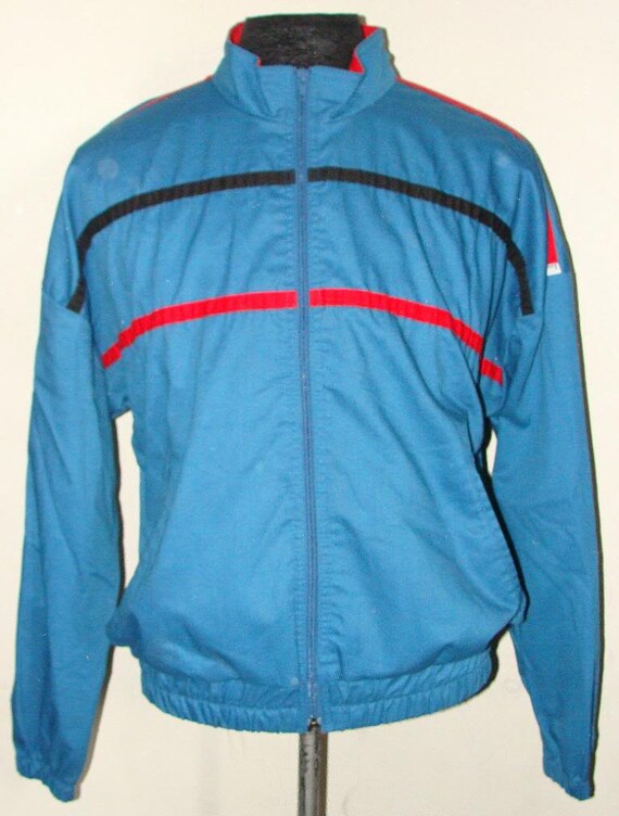 Vintage 80s LEVIS Blue Green RETRO Track JACKET