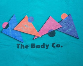 90s Vintage The Body Co Retro Geometric Green T-shirt