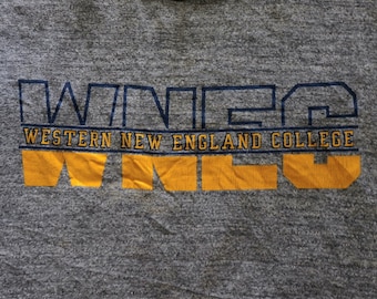 80's Vintage WNEC Western New England College Heather Grey Shirt